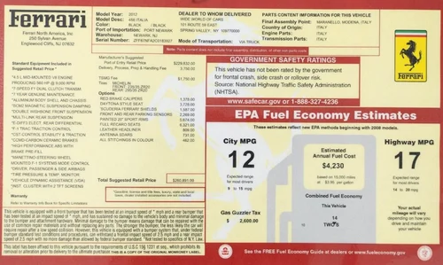 
           
        2012 Ferrari 458 Italia
