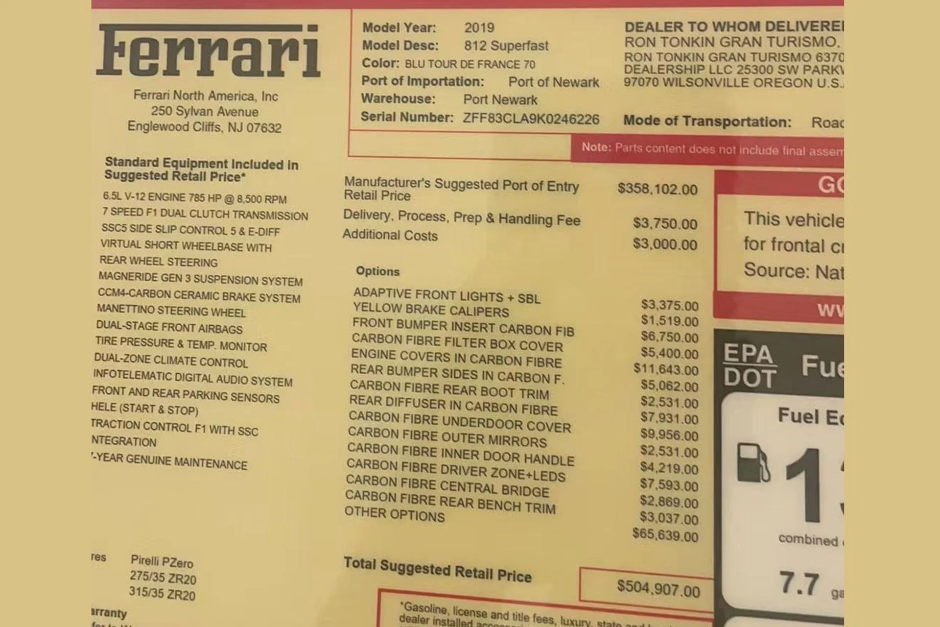 mph002_3176242915_Used_2019_Ferrari_812_Superfast_505_K_MSRP_Tailor_Made_Blu_Tour_De_France_Carbon_Everything_1762888084_fbae20d459