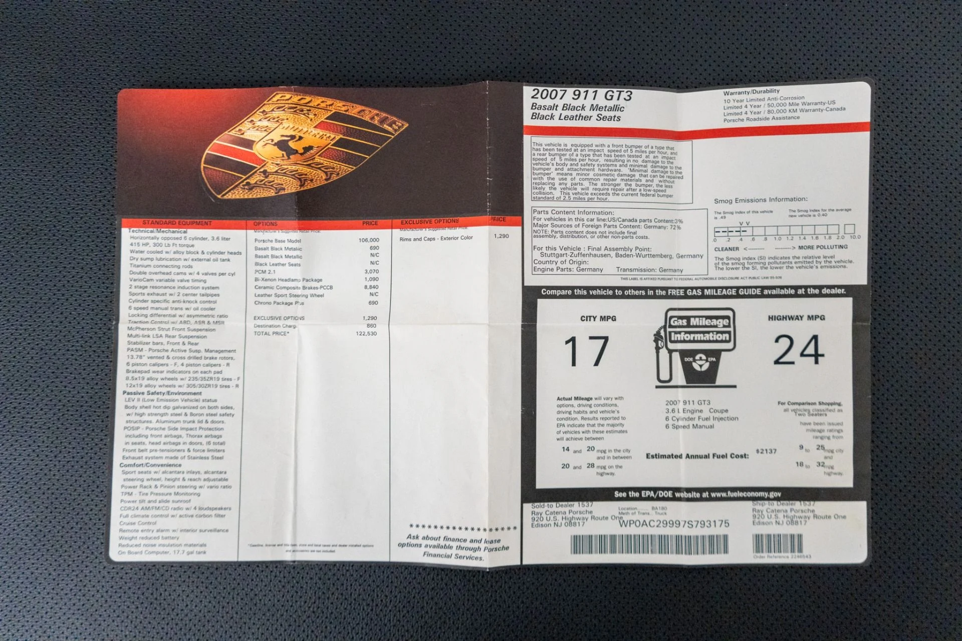 mph023_798549510_Used_2007_Porsche_911_GT_3_Super_Low_Miles_Collector_Grade_Window_Sticker_1783027240_0320f81c89
