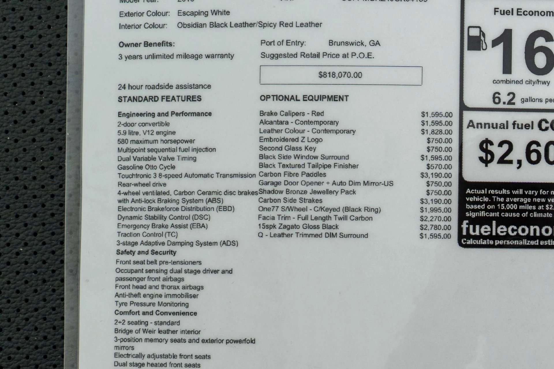 mph024_3423370163_Used_2018_Aston_Martin_Vanquish_Zagato_Volante_74_of_99_Built_Massive_848_K_MSRP_463_Original_Miles_1767103941_2781ce6acd